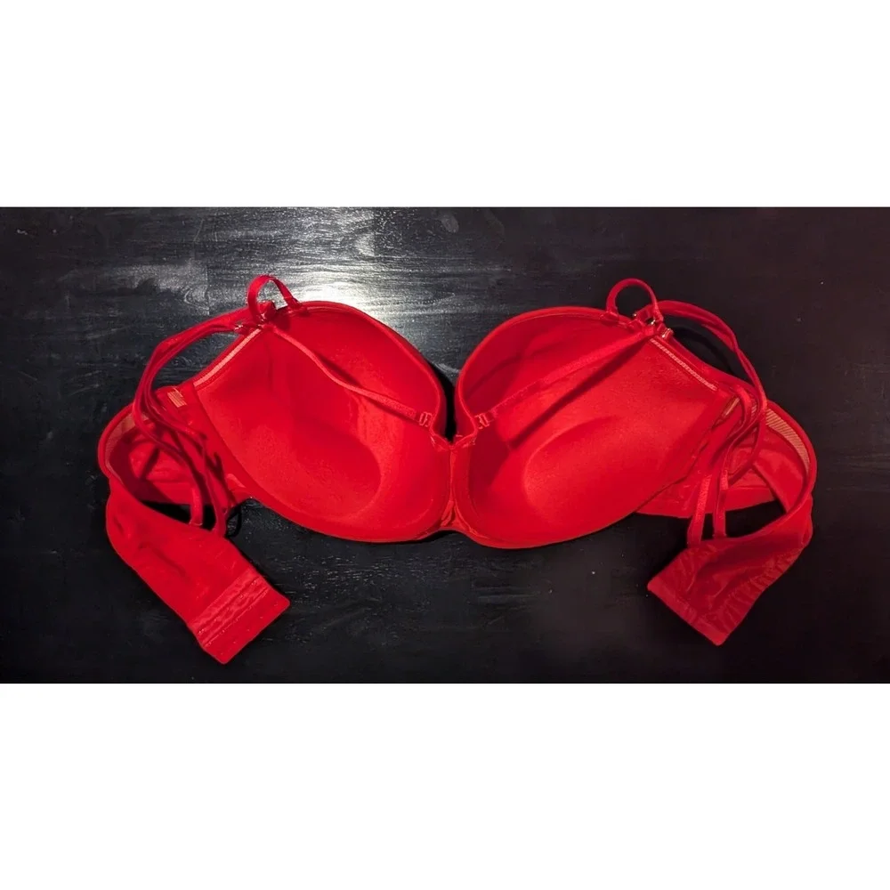 Cacique 46DD Red‎ Lace Boost Strapless Convertible Bra Multiway NWT Plus Size